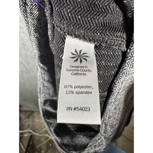 Athleta Leggings Women Large Black Houndstooth Pull On Mid Rise Pocket Ankle - Picture 7 of 8